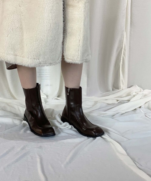 chuclla(チュクラ)の「Low heel square toe boots chs21a011(ブーツ・レディース・ブラック/ブラウン・40/36/37/38/39)」の14枚目の写真