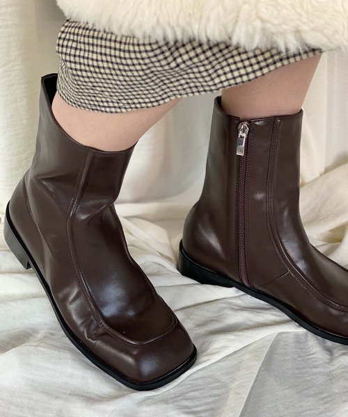 chuclla(チュクラ)の「Low heel square toe boots chs21a011(ブーツ・レディース・ブラック/ブラウン・40/36/37/38/39)」の16枚目の写真
