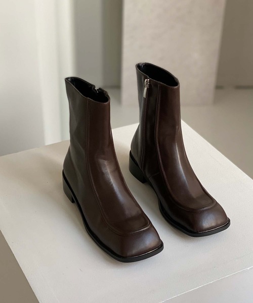 chuclla(チュクラ)の「Low heel square toe boots chs21a011(ブーツ・レディース・ブラック/ブラウン・40/36/37/38/39)」の18枚目の写真