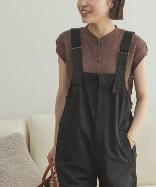 FORK&SPOON（フォークアンドスプーン）の「FORK&SPOON　ワッフルヘンリーネックプルオーバー（Tシャツ/カットソー・レディース・ライトブラウン/ブラック/アイボリー・ONE）」の3枚目の写真