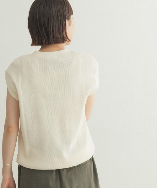 FORK&SPOON（フォークアンドスプーン）の「FORK&SPOON　ワッフルヘンリーネックプルオーバー（Tシャツ/カットソー・レディース・ライトブラウン/ブラック/アイボリー・ONE）」の8枚目の写真