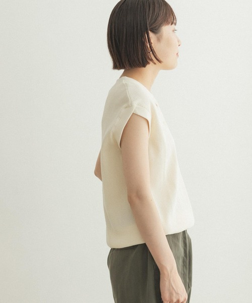 FORK&SPOON（フォークアンドスプーン）の「FORK&SPOON　ワッフルヘンリーネックプルオーバー（Tシャツ/カットソー・レディース・ライトブラウン/ブラック/アイボリー・ONE）」の10枚目の写真