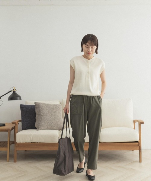 FORK&SPOON（フォークアンドスプーン）の「FORK&SPOON　ワッフルヘンリーネックプルオーバー（Tシャツ/カットソー・レディース・ライトブラウン/ブラック/アイボリー・ONE）」の12枚目の写真