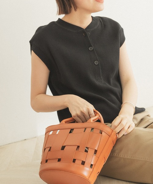 FORK&SPOON（フォークアンドスプーン）の「FORK&SPOON　ワッフルヘンリーネックプルオーバー（Tシャツ/カットソー・レディース・ライトブラウン/ブラック/アイボリー・ONE）」の18枚目の写真