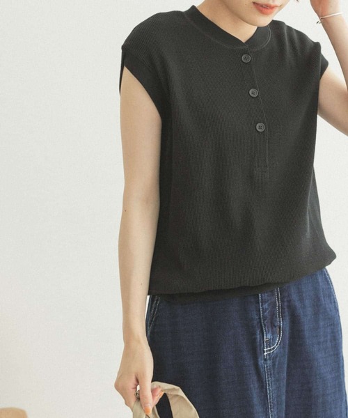 FORK&SPOON（フォークアンドスプーン）の「FORK&SPOON　ワッフルヘンリーネックプルオーバー（Tシャツ/カットソー・レディース・ライトブラウン/ブラック/アイボリー・ONE）」の19枚目の写真