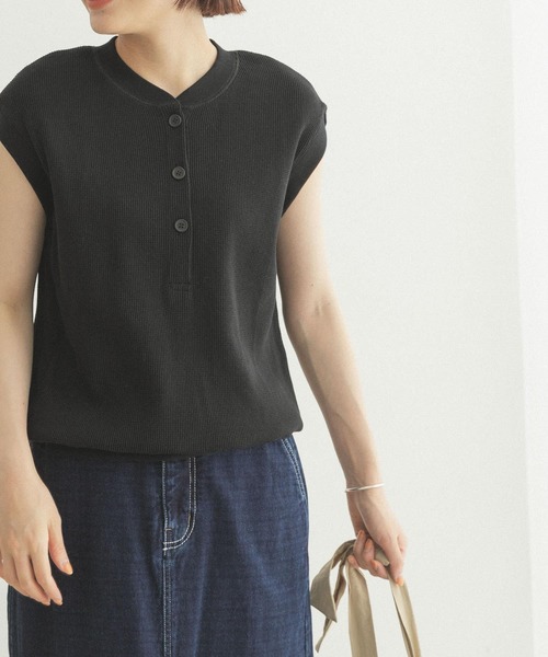 FORK&SPOON（フォークアンドスプーン）の「FORK&SPOON　ワッフルヘンリーネックプルオーバー（Tシャツ/カットソー・レディース・ライトブラウン/ブラック/アイボリー・ONE）」の20枚目の写真