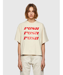 DIESEL | レディース サステナブル Tシャツ プリント ドロップショルダー(Tシャツ/カットソー)