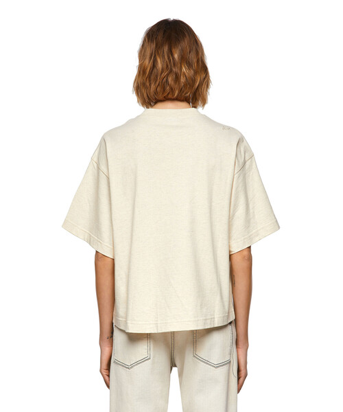 DIESEL（ディーゼル）の「レディース サステナブル Tシャツ プリント ドロップショルダー（Tシャツ/カットソー・レディース・ホワイト/ブラック/オフホワイト・SMALL/MEDIUM/X-SMALL）」の18枚目の写真