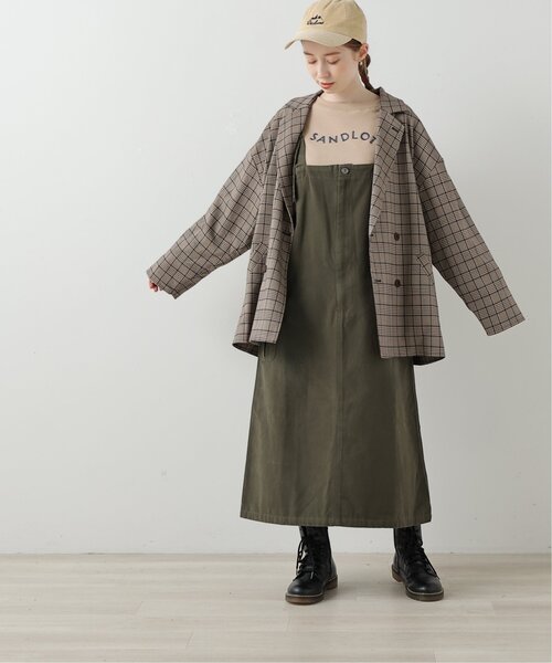 DOUBLE NAME（ダブルネーム）の「ハンド風ステッチチェックゆるジャケット（テーラードジャケット・レディース・ブラウン/ブラック/ネイビー・FREE）」の20枚目の写真