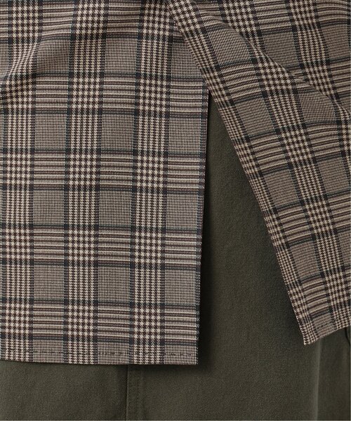 DOUBLE NAME（ダブルネーム）の「ハンド風ステッチチェックゆるジャケット（テーラードジャケット・レディース・ブラウン/ブラック/ネイビー・FREE）」の14枚目の写真