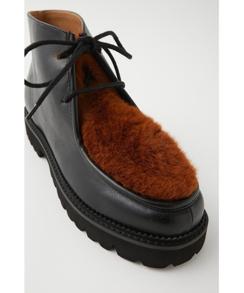 MOUSSY（マウジー）の「FAUX FUR TYROLEAN シューズ（ブーツ・レディース・ブラウン/ブラック・MEDIUM/LARGE/SMALL）」の6枚目の写真