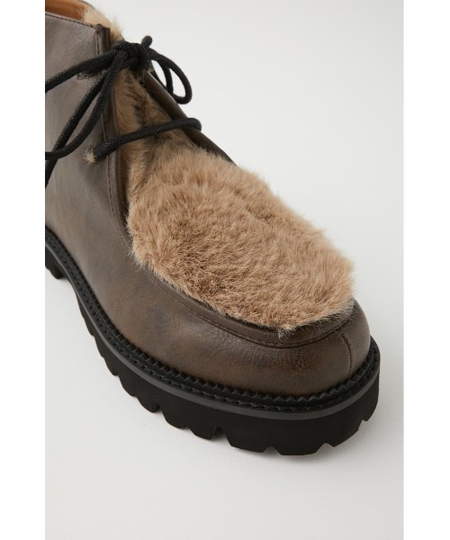 MOUSSY（マウジー）の「FAUX FUR TYROLEAN シューズ（ブーツ・レディース・ブラウン/ブラック・MEDIUM/LARGE/SMALL）」の11枚目の写真