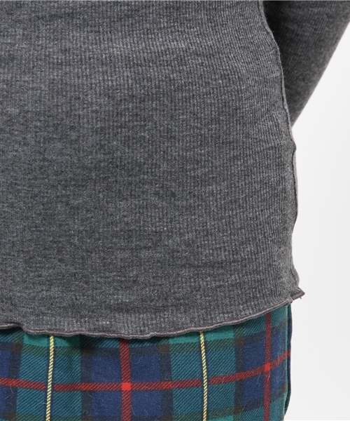 mystic（ミスティック）の「ハイネックテレコロンティー（Tシャツ/カットソー・レディース・チャコールグレー/ベージュ/ブラック/グレー・ﾌﾘ-）」の8枚目の写真