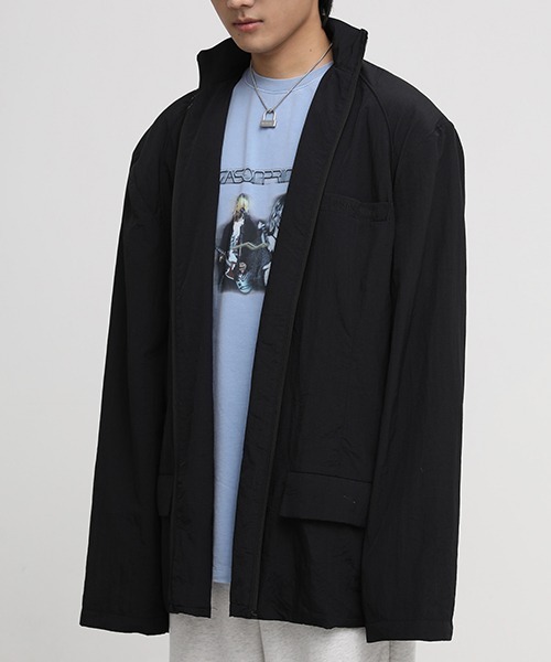 MASONPRINCE(メイソンプリンス)の「【MASONPRINCE】Oversized one-point logo nylon JKT WT0965(ナイロンジャケット・メンズ・ブラック・S/M/L)」の7枚目の写真