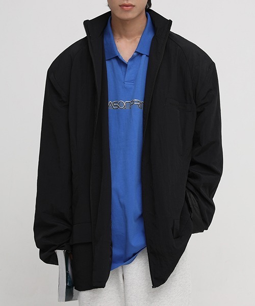 MASONPRINCE(メイソンプリンス)の「【MASONPRINCE】Oversized one-point logo nylon JKT WT0965(ナイロンジャケット・メンズ・ブラック・S/M/L)」の9枚目の写真