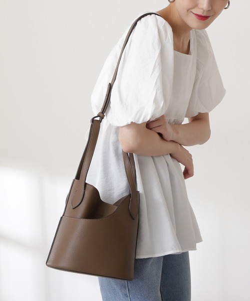 N.（N. Natural Beauty Basic）（エヌエヌナチュラルビューティーベーシック）の「2Wayバケツショルダーバッグ（トートバッグ・レディース・ホワイト/ベージュ・ﾌﾘ-）」の5枚目の写真