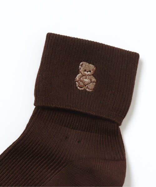 apres les cours（アプレレクール）の「tiny bear 刺繍 ソックス（ソックス/靴下・キッズ・ブラウン/ベージュ/アイボリー・24/12/18/21/15 ）」の6枚目の写真
