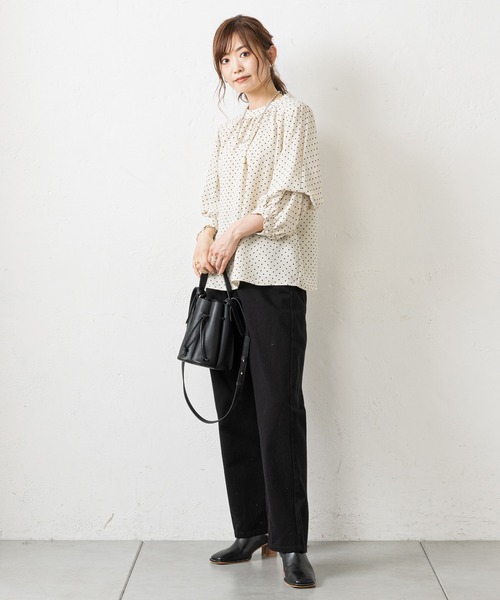 prose verse（プロズヴェール）の「無地×ドット袖2WAYブラウス（シャツ/ブラウス・レディース・オフホワイト/ブラック/ブラウン/ベージュ・MEDIUM）」の13枚目の写真