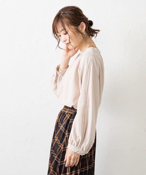 prose verse（プロズヴェール）の「無地×ドット袖2WAYブラウス（シャツ/ブラウス・レディース・オフホワイト/ブラック/ブラウン/ベージュ・MEDIUM）」の18枚目の写真
