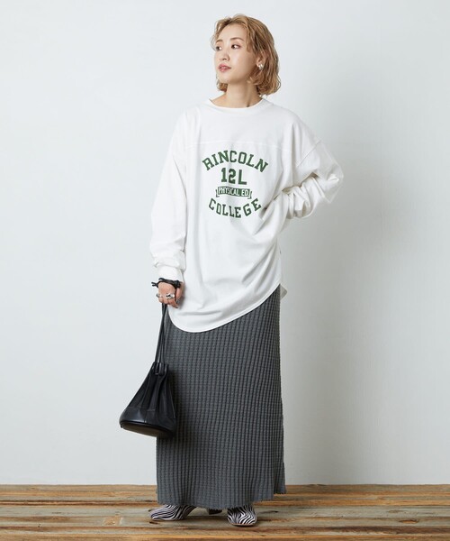 FREAK'S STORE（フリークスストア）の「▽【WEB限定】鬼ワッフルマーメイドスカート(ニットスカート)（スカート・レディース・ブラック/ベージュ/オリーブ/ブルー/マスタード/ナチュラル・ﾌﾘ-）」の12枚目の写真