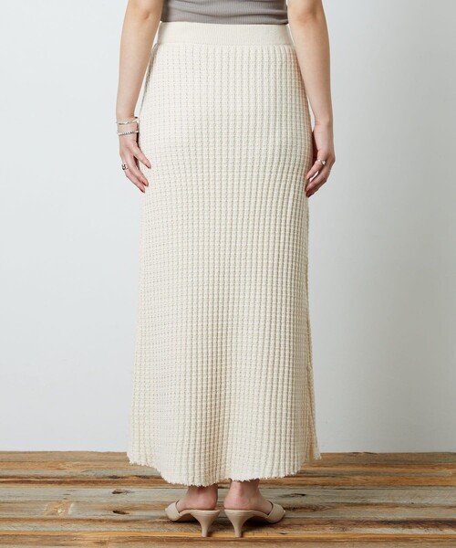 FREAK'S STORE（フリークスストア）の「▽【WEB限定】鬼ワッフルマーメイドスカート(ニットスカート)（スカート・レディース・ブラック/ベージュ/オリーブ/ブルー/マスタード/ナチュラル・ﾌﾘ-）」の21枚目の写真