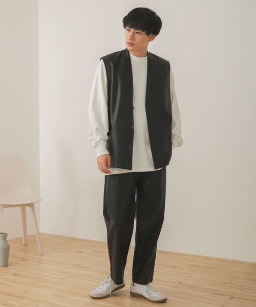 SENSE OF PLACE by URBAN RESEARCH（センスオブプレイスバイアーバンリサーチ）の「『セットアップ対応』フェイクレザーベスト（ベスト・メンズ・チャコールグレー/ミント/ブラック・MEDIUM/LARGE）」の22枚目の写真