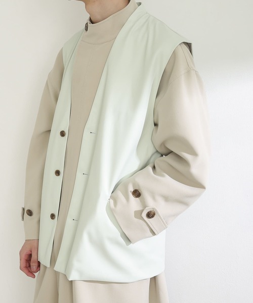 SENSE OF PLACE by URBAN RESEARCH（センスオブプレイスバイアーバンリサーチ）の「『セットアップ対応』フェイクレザーベスト（ベスト・メンズ・チャコールグレー/ミント/ブラック・MEDIUM/LARGE）」の13枚目の写真