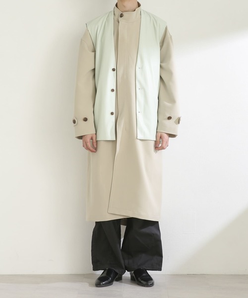 SENSE OF PLACE by URBAN RESEARCH（センスオブプレイスバイアーバンリサーチ）の「『セットアップ対応』フェイクレザーベスト（ベスト・メンズ・チャコールグレー/ミント/ブラック・MEDIUM/LARGE）」の18枚目の写真