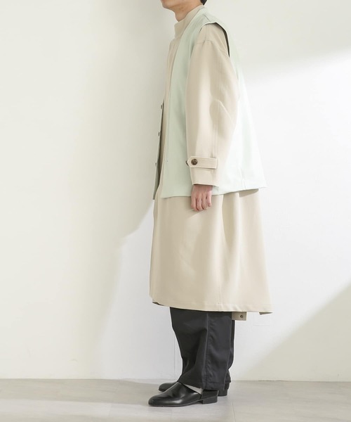 SENSE OF PLACE by URBAN RESEARCH（センスオブプレイスバイアーバンリサーチ）の「『セットアップ対応』フェイクレザーベスト（ベスト・メンズ・チャコールグレー/ミント/ブラック・MEDIUM/LARGE）」の8枚目の写真