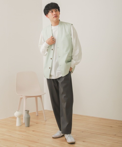 SENSE OF PLACE by URBAN RESEARCH（センスオブプレイスバイアーバンリサーチ）の「『セットアップ対応』フェイクレザーベスト（ベスト・メンズ・チャコールグレー/ミント/ブラック・MEDIUM/LARGE）」の14枚目の写真