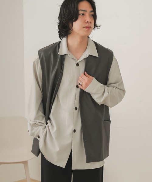 SENSE OF PLACE by URBAN RESEARCH（センスオブプレイスバイアーバンリサーチ）の「『セットアップ対応』フェイクレザーベスト（ベスト・メンズ・チャコールグレー/ミント/ブラック・MEDIUM/LARGE）」の19枚目の写真