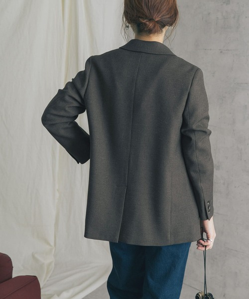 URBAN RESEARCH ROSSO WOMEN（アーバンリサーチ　ロッソ）の「ネップツイードピークドラペルジャケット（その他アウター・レディース・チャコールグレー/ライトベージュ・FREE）」の17枚目の写真