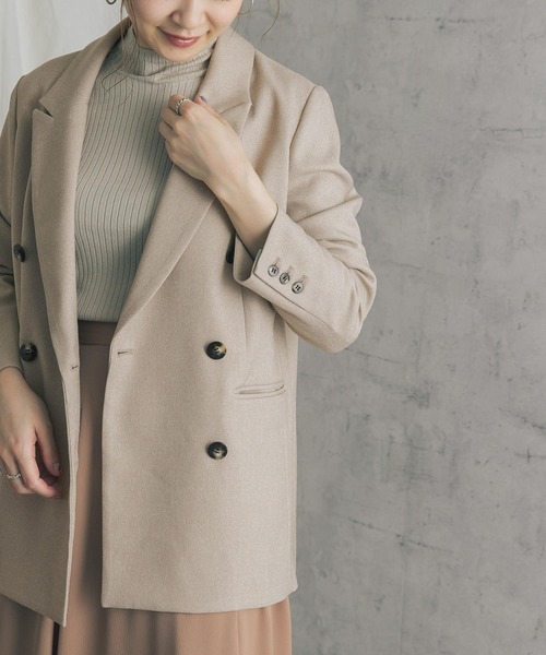 URBAN RESEARCH ROSSO WOMEN（アーバンリサーチ　ロッソ）の「ネップツイードピークドラペルジャケット（その他アウター・レディース・チャコールグレー/ライトベージュ・FREE）」の22枚目の写真