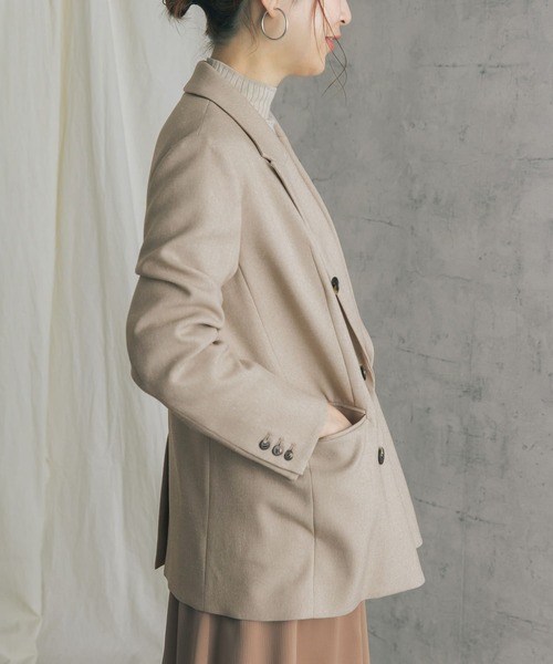 URBAN RESEARCH ROSSO WOMEN（アーバンリサーチ　ロッソ）の「ネップツイードピークドラペルジャケット（その他アウター・レディース・チャコールグレー/ライトベージュ・FREE）」の20枚目の写真