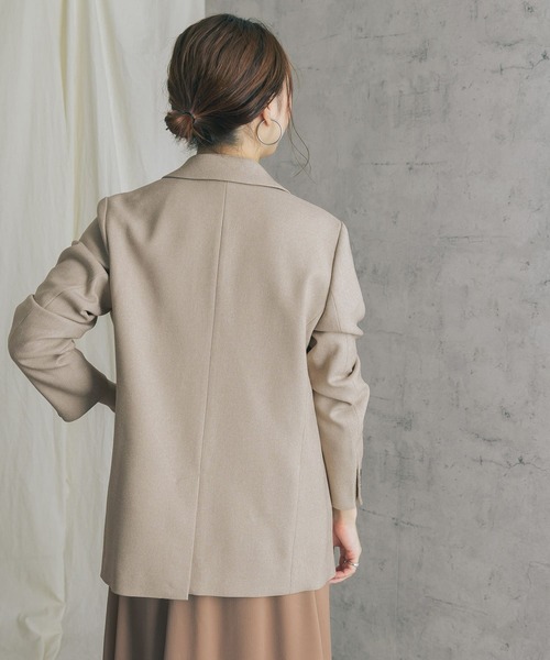 URBAN RESEARCH ROSSO WOMEN（アーバンリサーチ　ロッソ）の「ネップツイードピークドラペルジャケット（その他アウター・レディース・チャコールグレー/ライトベージュ・FREE）」の6枚目の写真