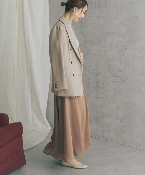 URBAN RESEARCH ROSSO WOMEN（アーバンリサーチ　ロッソ）の「ネップツイードピークドラペルジャケット（その他アウター・レディース・チャコールグレー/ライトベージュ・FREE）」の18枚目の写真