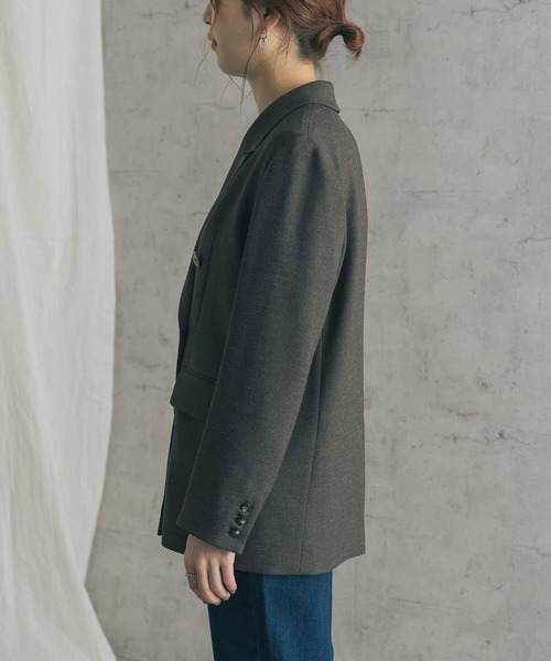 URBAN RESEARCH ROSSO WOMEN（アーバンリサーチ　ロッソ）の「ネップツイードピークドラペルジャケット（その他アウター・レディース・チャコールグレー/ライトベージュ・FREE）」の15枚目の写真