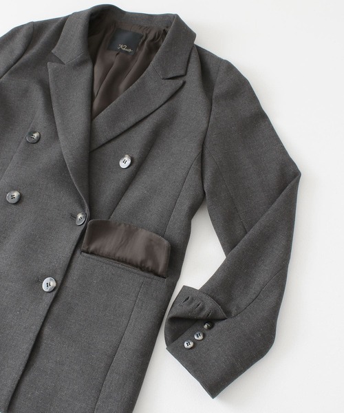 URBAN RESEARCH ROSSO WOMEN（アーバンリサーチ　ロッソ）の「ネップツイードピークドラペルジャケット（その他アウター・レディース・チャコールグレー/ライトベージュ・FREE）」の10枚目の写真