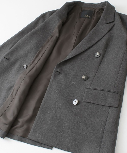 URBAN RESEARCH ROSSO WOMEN（アーバンリサーチ　ロッソ）の「ネップツイードピークドラペルジャケット（その他アウター・レディース・チャコールグレー/ライトベージュ・FREE）」の19枚目の写真