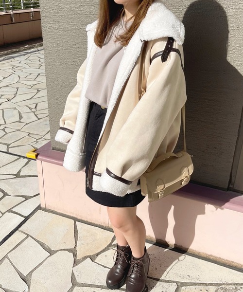 apres jour(アプレジュール)の「フェイクムートンフライトジャケット【ZOZOTOWN限定アイテム】(ダッフルコート・レディース・ベージュ/アイボリー/その他/モカ・X-LARGE/フリー)」の7枚目の写真