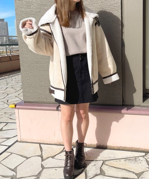 apres jour(アプレジュール)の「フェイクムートンフライトジャケット【ZOZOTOWN限定アイテム】(ダッフルコート・レディース・ベージュ/アイボリー/その他/モカ・X-LARGE/フリー)」の14枚目の写真