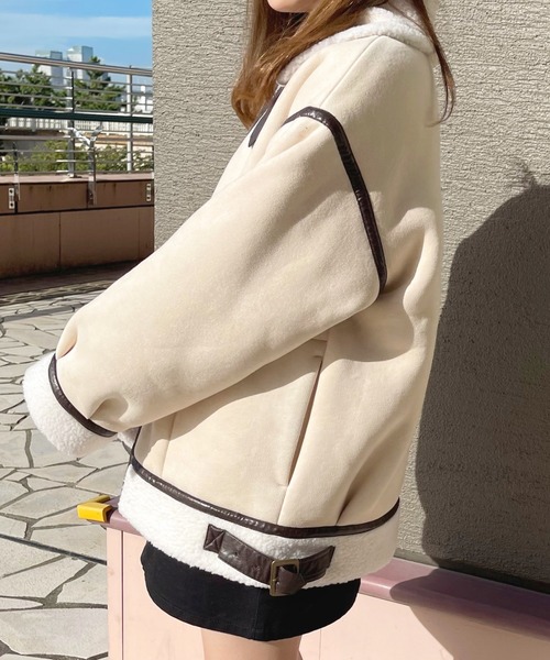 apres jour(アプレジュール)の「フェイクムートンフライトジャケット【ZOZOTOWN限定アイテム】(ダッフルコート・レディース・ベージュ/アイボリー/その他/モカ・X-LARGE/フリー)」の10枚目の写真