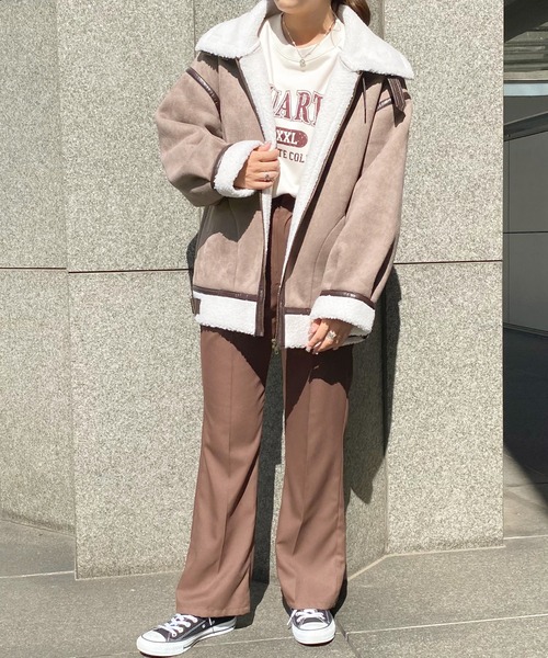 apres jour(アプレジュール)の「フェイクムートンフライトジャケット【ZOZOTOWN限定アイテム】(ダッフルコート・レディース・ベージュ/アイボリー/その他/モカ・X-LARGE/フリー)」の21枚目の写真