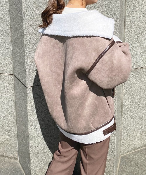 apres jour(アプレジュール)の「フェイクムートンフライトジャケット【ZOZOTOWN限定アイテム】(ダッフルコート・レディース・ベージュ/アイボリー/その他/モカ・X-LARGE/フリー)」の17枚目の写真