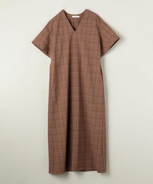ASTRAET（アストラット）の「＜ASTRAET（アストラット）＞グレンチェック Vネック ワンピース（ワンピース・レディース・ブラウン・FREE）」の6枚目の写真