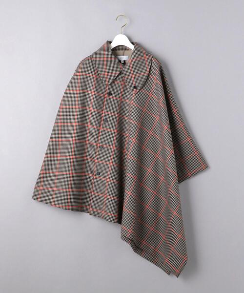 HYKE(ハイク)の「<HYKE(ハイク)>PLAID ダブルフェイス ケープ ■■■★(その他アウター・レディース・ベージュ・1)」の1枚目の写真