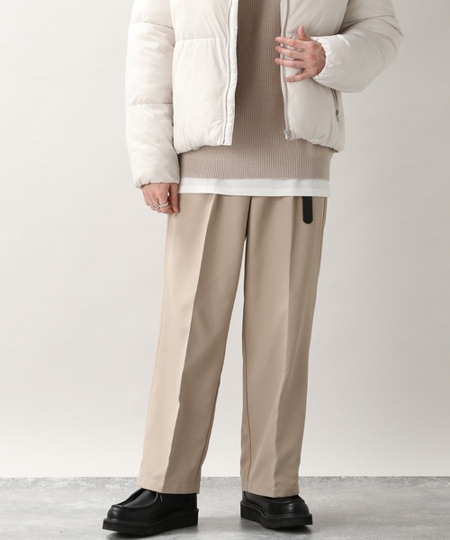 RAGEBLUE(レイジブルー)の「<一部店舗限定>裏起毛センタープレスタック/PEカラーワイドパンツ/218899(スラックス・メンズ・ブラック/ライトベージュ/ダークグリーン/ブルー/パープル・MEDIUM/LARGE)」の3枚目の写真