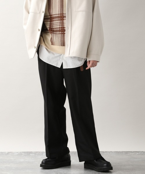 RAGEBLUE(レイジブルー)の「<一部店舗限定>裏起毛センタープレスタック/PEカラーワイドパンツ/218899(スラックス・メンズ・ブラック/ライトベージュ/ダークグリーン/ブルー/パープル・MEDIUM/LARGE)」の7枚目の写真