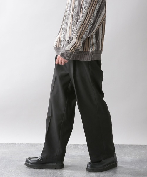 RAGEBLUE(レイジブルー)の「<一部店舗限定>裏起毛センタープレスタック/PEカラーワイドパンツ/218899(スラックス・メンズ・ブラック/ライトベージュ/ダークグリーン/ブルー/パープル・MEDIUM/LARGE)」の8枚目の写真