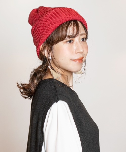CA4LA（カシラ）の「AUTHENTICO3（ニットキャップ/ビーニー・レディース・ネイビー/ブラック/ベージュ/レッド・ONESIZE）」の4枚目の写真